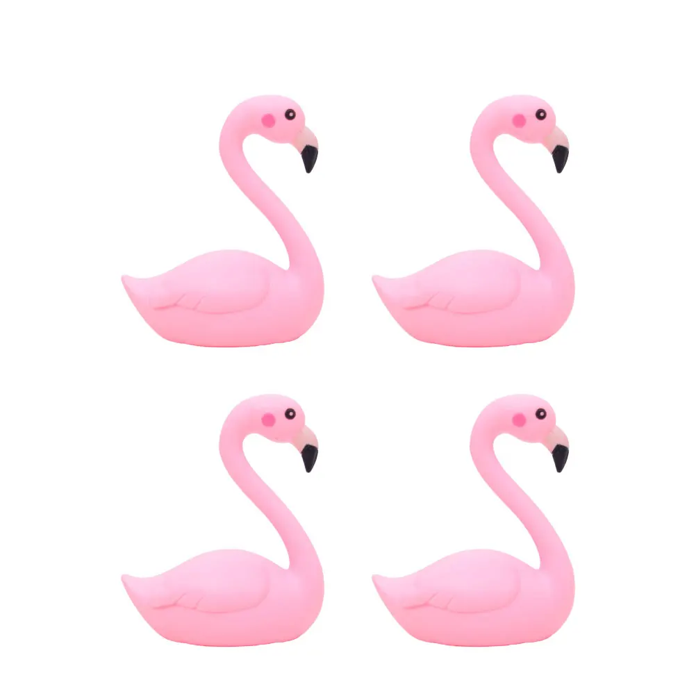 

4 Pcs Party Car Ornaments Ornament Car Cake Decor Flamingo Ornament Cake Flamingo Decor Home Bedroom Desk Gift