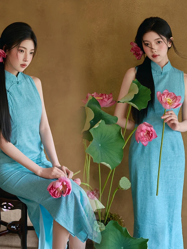 

New Style Women's Reformed Traditional Chinese Costume Slimming Waist Art Photography Studio Soft Temperament