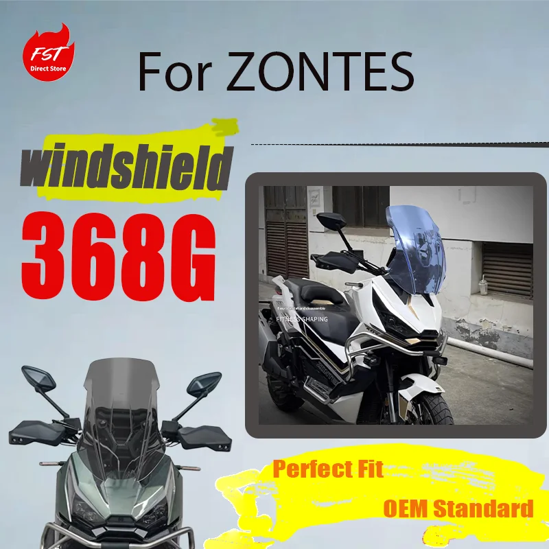 

For ZONTES 368G Motorcycle XADV Style Windshield, Heightened Front Windshield & Rain Deflector