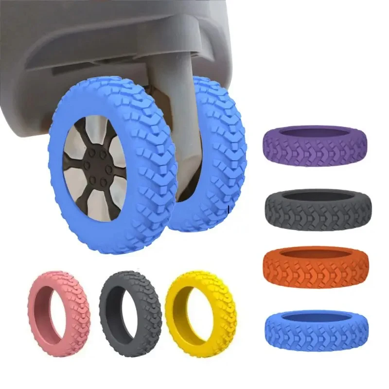 4-60Pcs Verdicken Textur Silikon Räder Schutz Für Gepäck Reduzieren Lärm Reise Gepäck Räder Abdeckung Gepäck Zubehör – Detail 1