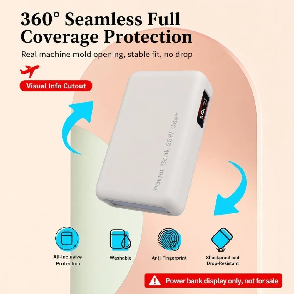 New Shockproof Silicone Case Soft Dustproof Protective Case Portable Carrying Case for UGREEN 55W 20000mAh Travel