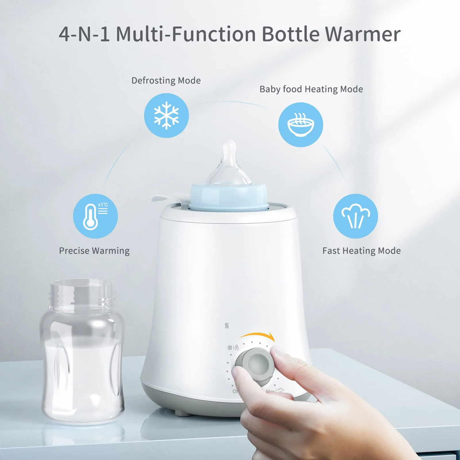

Kisdream Milk Warmer Multifunctional Baby Bottle Warmer Fast Heat Auto Shut Off Food-grade PP Stainless Steel Materials US Plug