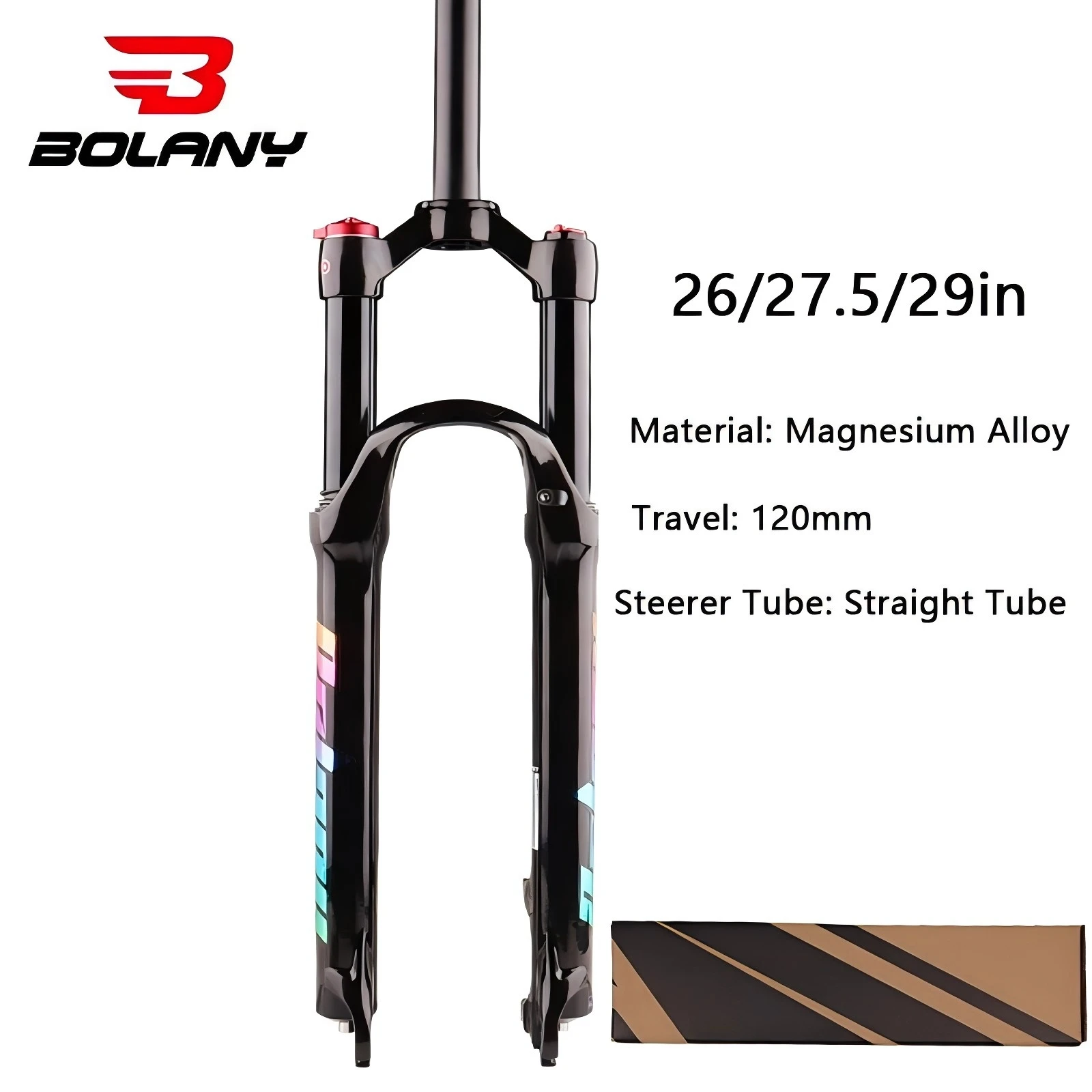 

BOLANY MTB Front Fork 26/27.5/29 Inch Magnesium Alloy Shoulder Lock Air Suspension Mountain Bike Shock Absorber Fork