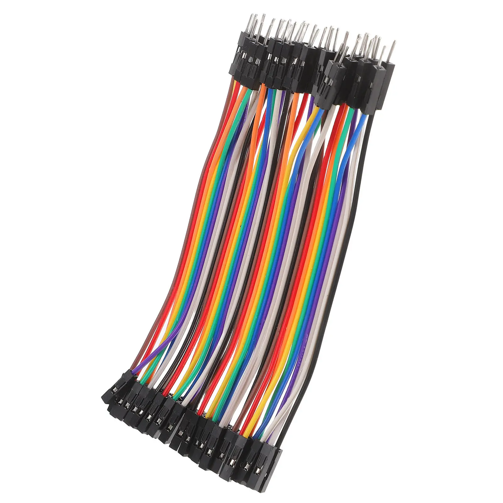 

40Pcs Breadboard Jumper Wires Male to Female Cable 10Cm 2.54mm Color Wire Kit Connector Electronic Project Header Wire