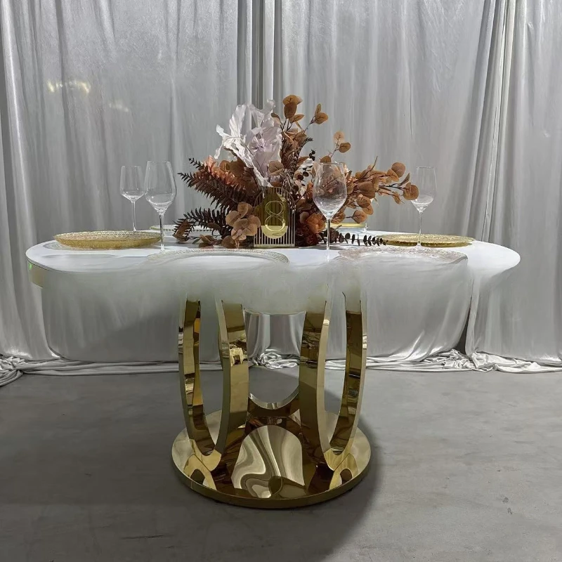 Wedding stainless steel cross-border new wedding stainless steel dining table