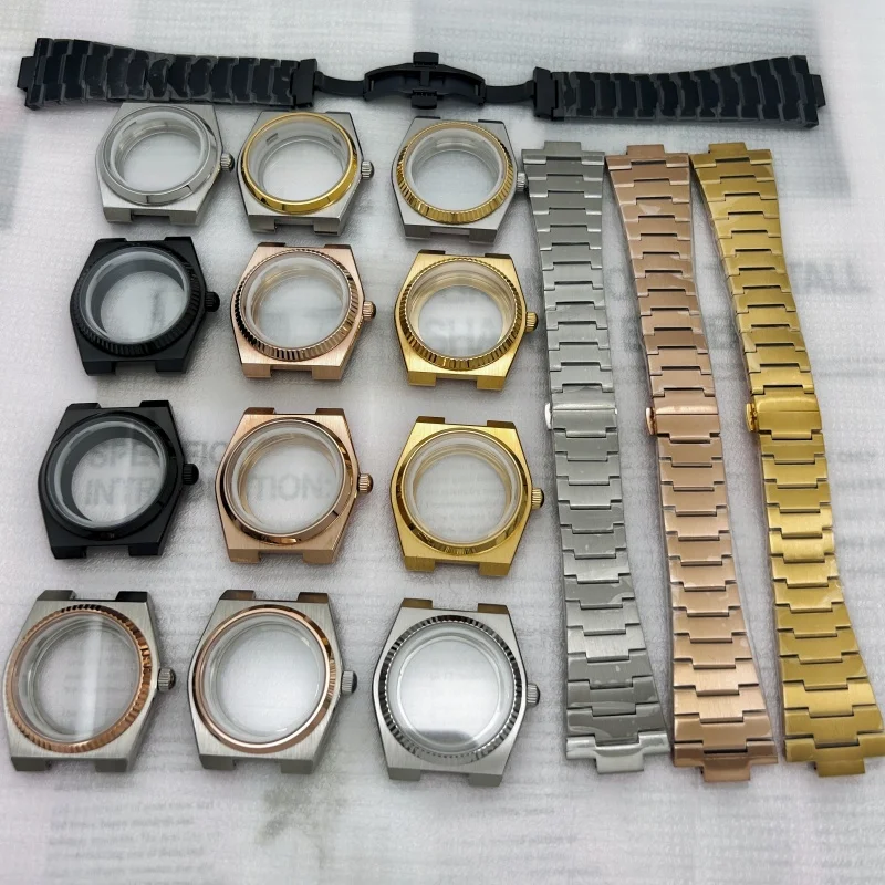 Highend Rose Gold Silver 40mm Sapphire Case Strap Ring Fits PRX Super Player NH35 NH36 Automatic Movement for 28.5mm 31.8mm Dial