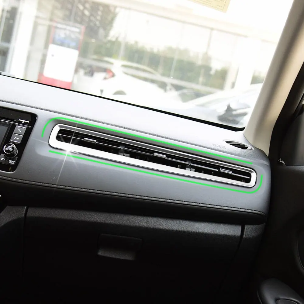 ABS Chrome Car Co-pilot Air Conditioning AC Vent Frame Cover Sticker for Honda Vezel HRV HR-V 2014 - 2020 LHD Accessories