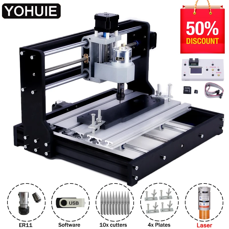 CNC 3018 PRO Mini Laser Engraver Wood CNC Router Milling Cutting Machine GRBL Laser Engraving Machine For Acrylic PCB PVC Metal