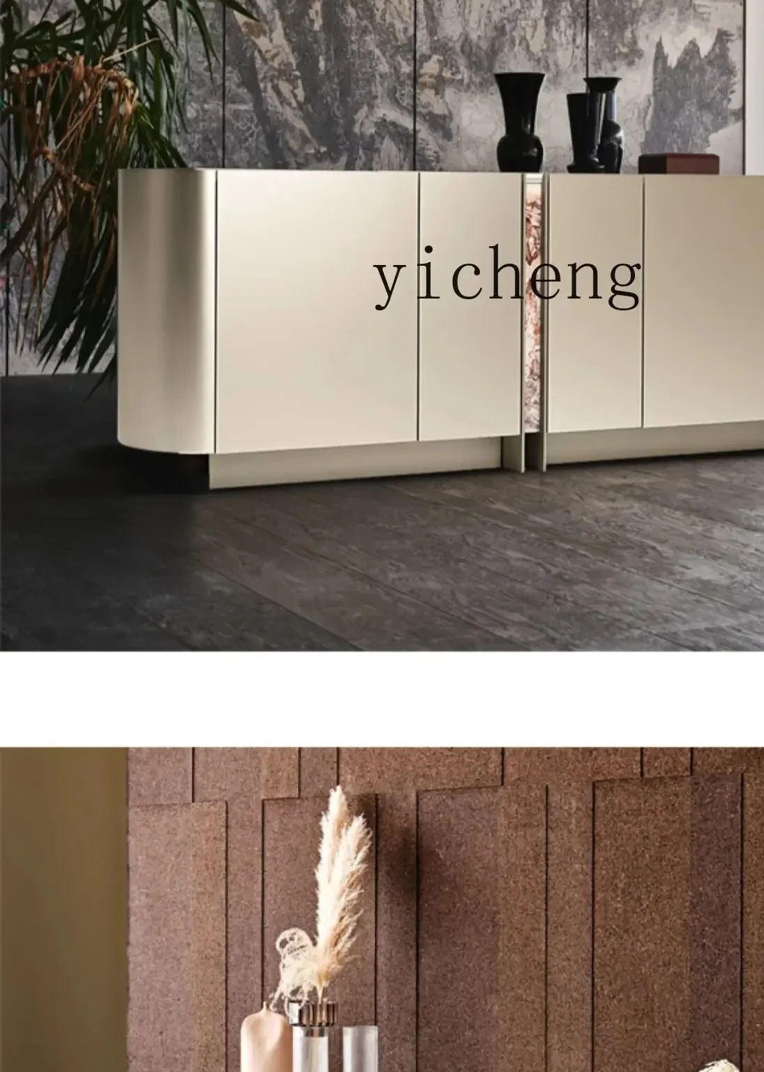 

ZZ entrance cabinet minimalist screen living room solid wood partition cabinet high-end wall side cabinet
