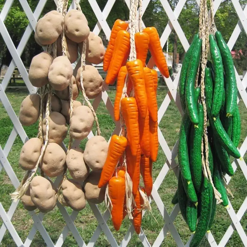 Artificial Vegetable String Ornament Fake Vegetable Garlic Corn Pepper Hanging Garland Photography Props Kitchen Wall Home Deco
