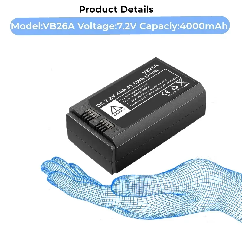 7.2V/4000mAh VB26A polimerowe akumulatory litowo-jonowe do GodoxV1S V1C V1N V1F V1O VB26A v860iiround głowica Flash Speedlite
