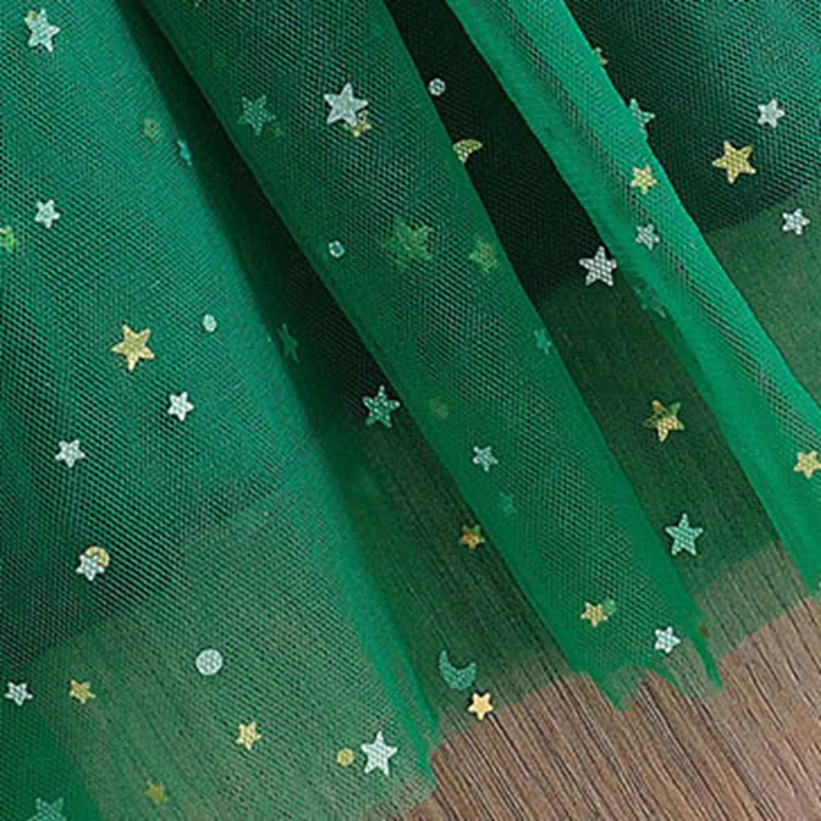 Groene Kerst Jurk voor Meisje Winter Pailletten Ruches Lange Mouw Prinses Verjaardag Nieuwjaar Xmas Party Jurk voor Kinderen 3-8Yrs