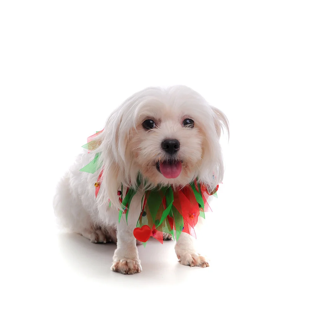 

Christmas Red Green Dog Cat Neck Circle Soft Lightweight Pet Collar Festival Wear Pet Neck Circle Dog Christmas Costume