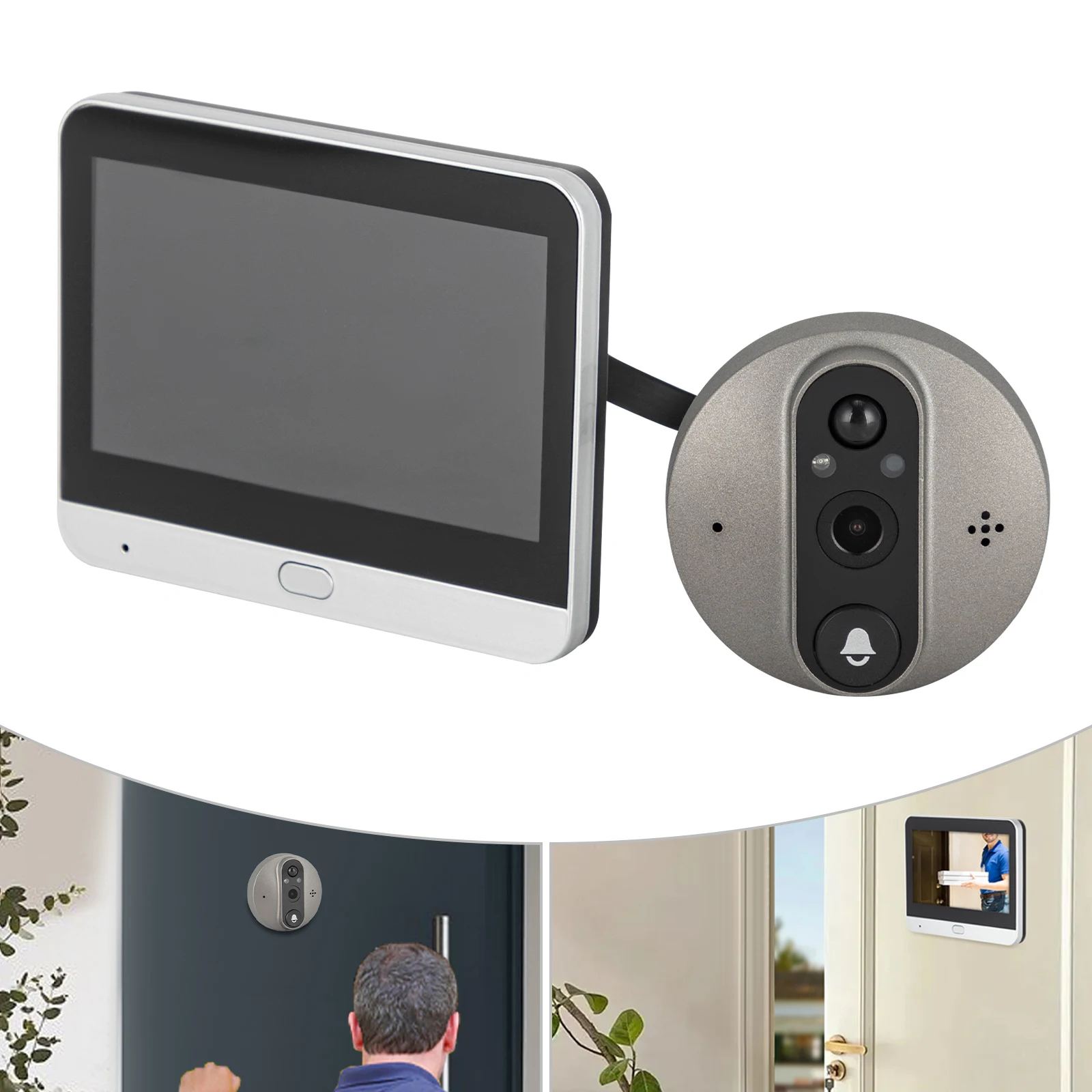 Wireless Video Doorbell w/ PIR Night Vision Function App Control 1080P Camera Automatic Recording& Recording Function