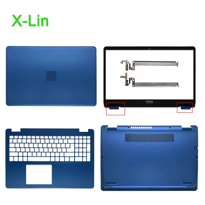 Carcasa azul para Dell Inspiron 15 5584, cubierta trasera de pantalla de portátil, bisel frontal, reposamanos, funda inferior, bisagra 0G6JGN