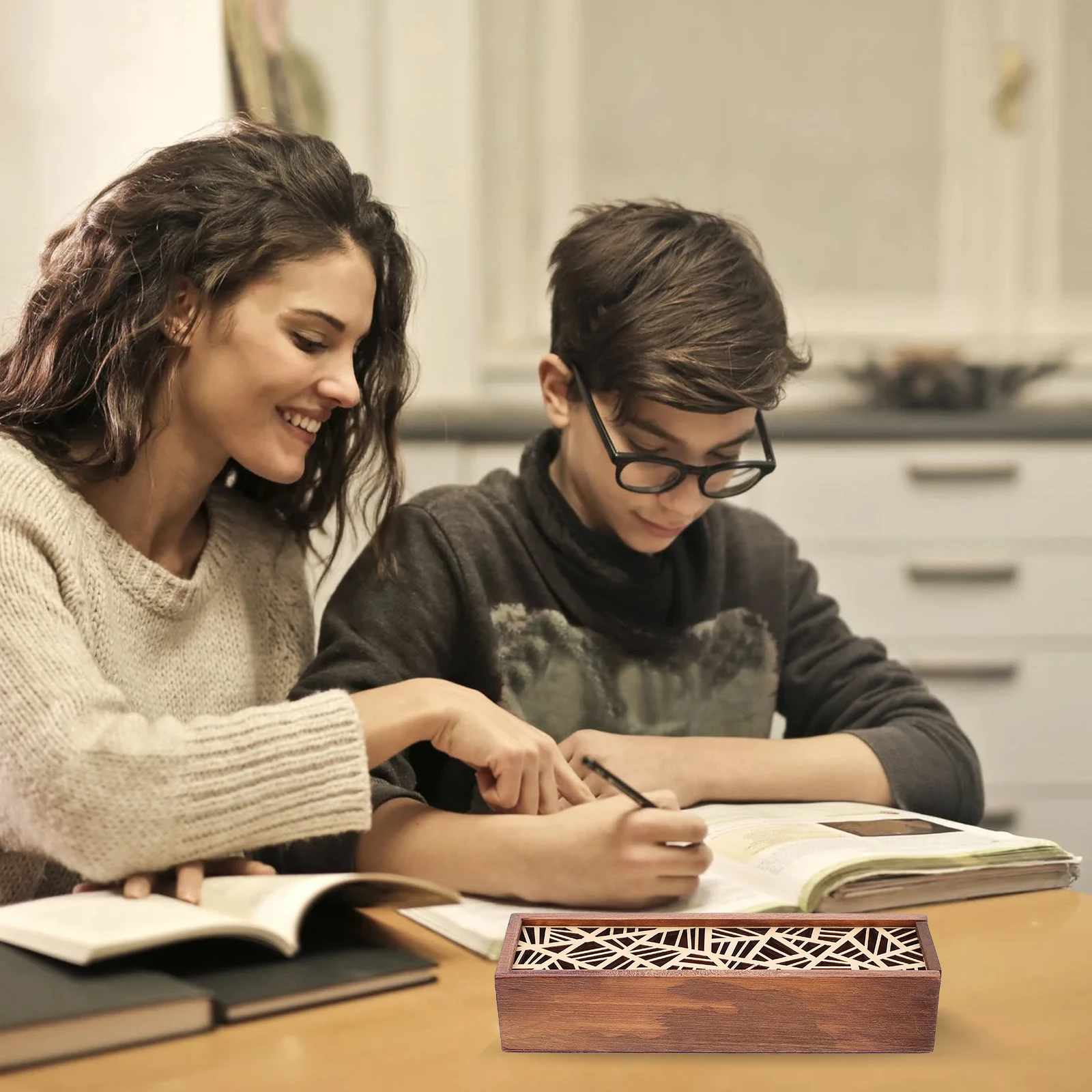 

Деревянный пенал-контейнер, коробки для хранения канцелярских принадлежностей для защиты школы