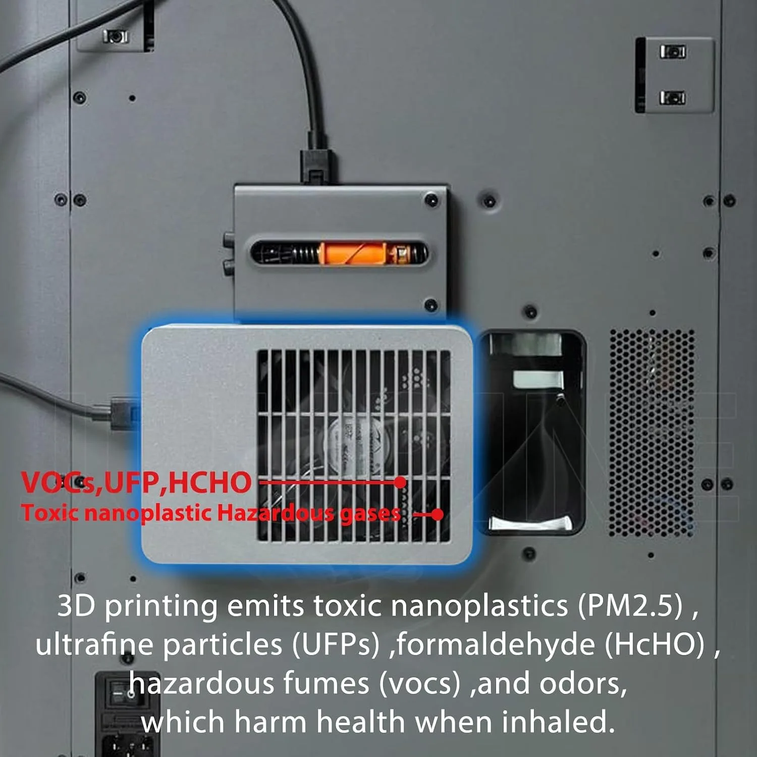 P2S Luftfilter für Bambu Lab X2D, P2S Externer Abluftventilator HEPA 13+ Aktiviert für Bambulab P2S Upgrade-Zubehör P2S X2D Filter – Detail 3