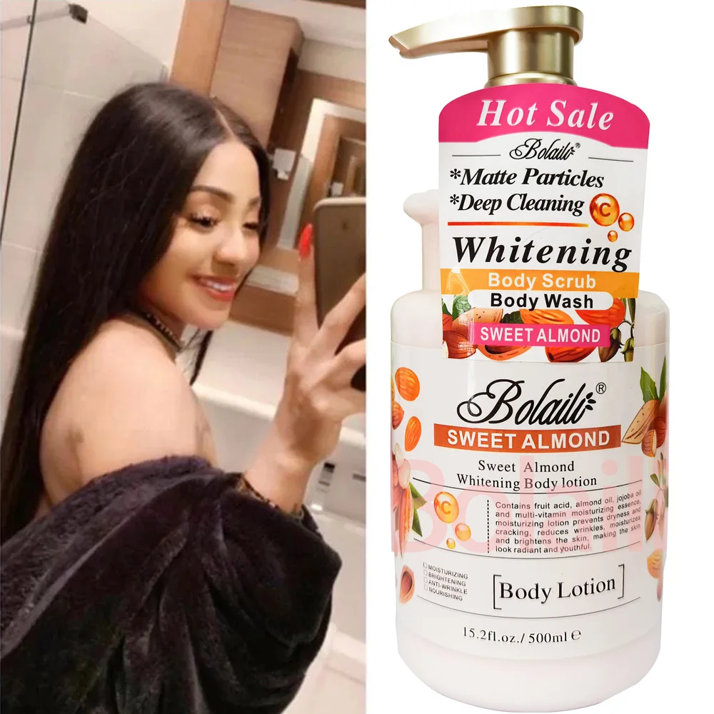 15.2fl.oz/500ml Sweet Almond 14 Days Magic Whitening Face Body Lotion Skin Moisturizing Cream