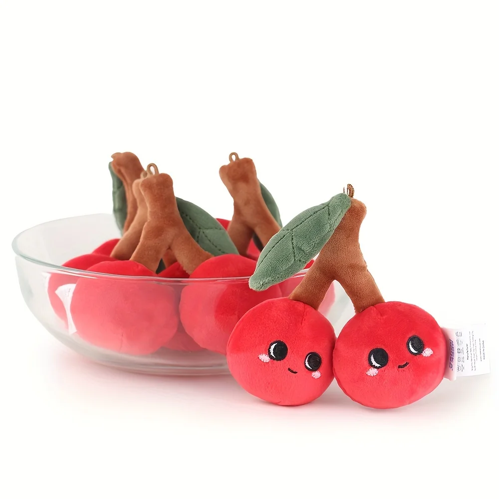 Stuffed Fruit And Vegetable Soft Cute Cartoon Cherry Plush Toys For Girls Kids Soothing Toy