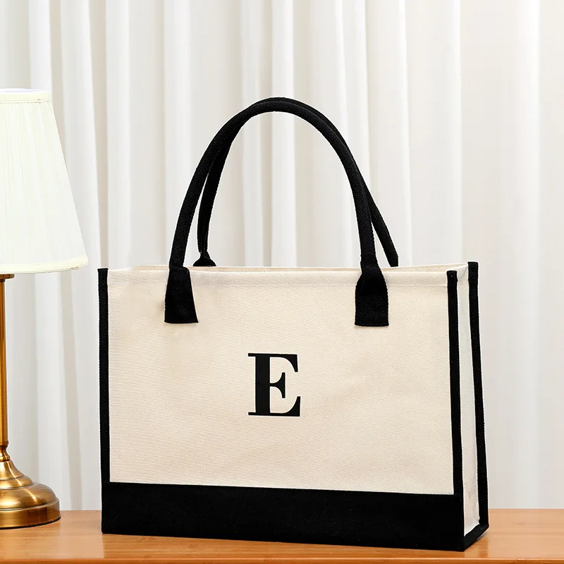

Large capacity pure letter men's tote bag; reusable holiday gift; DIY gift bag.