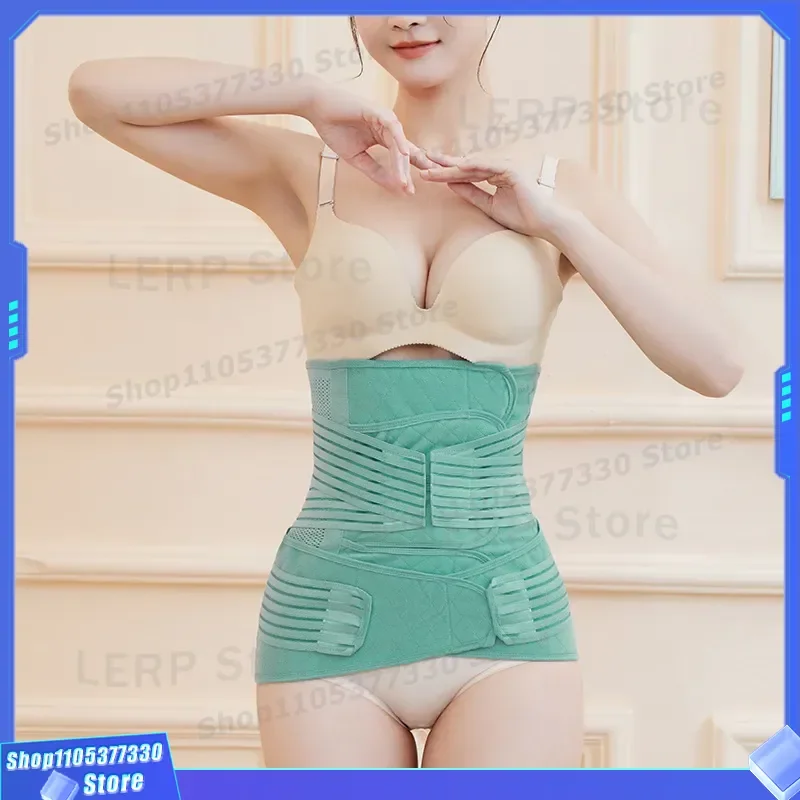 Postpartum Abdominal Belt Waist Trainer for Women C Section Recovery Support Shapewear Green Summer Breathable Pelvic