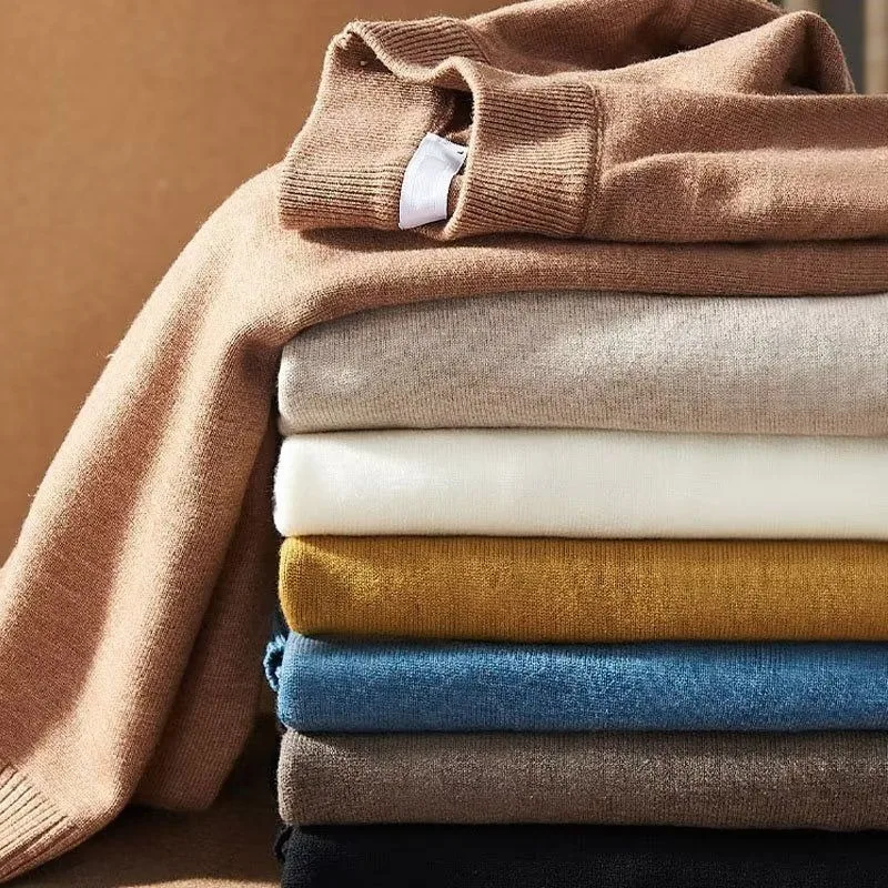 

Men's Long Sleeve Knit Pullover Sweater Spring Autumn Thermal Warm Classic Sweater Lightweight Apricot Lake Blue Sweater