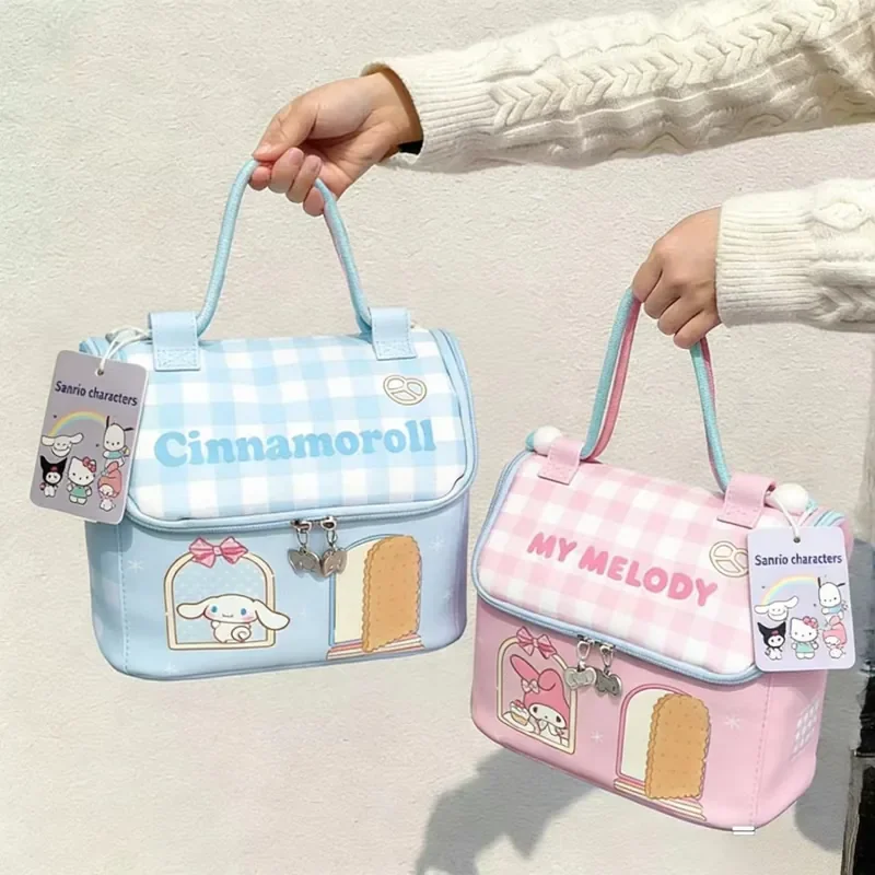 

Kawaii Sanrio Hello Kitty Cute Lunch Box Handbag Thermal Insulation Aluminum Foil Thickened Bento Bag for Work Portable Cartoon