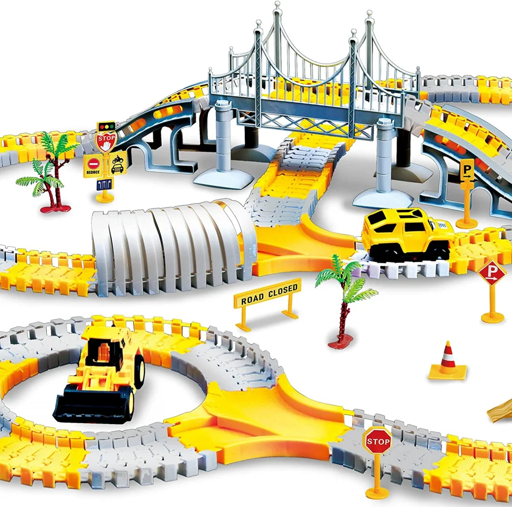 DIY Rail Track Sets Car Race Magic Brain Game Flexible Curved Creates Vehicles Toys Play Game Train Railroad Christmas Gifts Toy