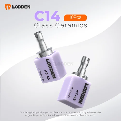 Bloques de cerámica de vidrio para laboratorio Dental, disilicato de litio Lodden C14, HT/LT para CAD CAM Sirona Cerec, materiales de odontología, 10 Uds.