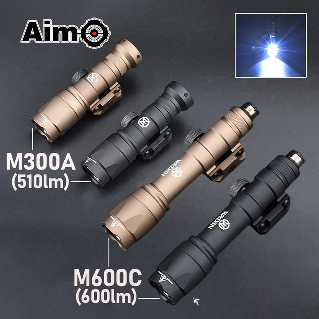 WADSN Airsoft Surefir M600C M600 M300 Tactical Scout Light AR15 Rifle  Weapon Flashlight LED Hunting Spotlight SF M300A Gun lamp - AliExpress 18