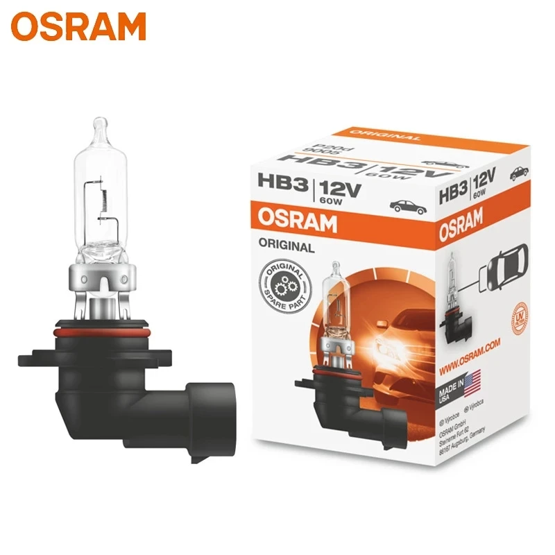 OSRAM Original 9005 HB3 12V 60W 3200K P20d Headlight Driving Car Halogen Light 3200K High Low Beam ORIGINAL Line for Lexus Honda