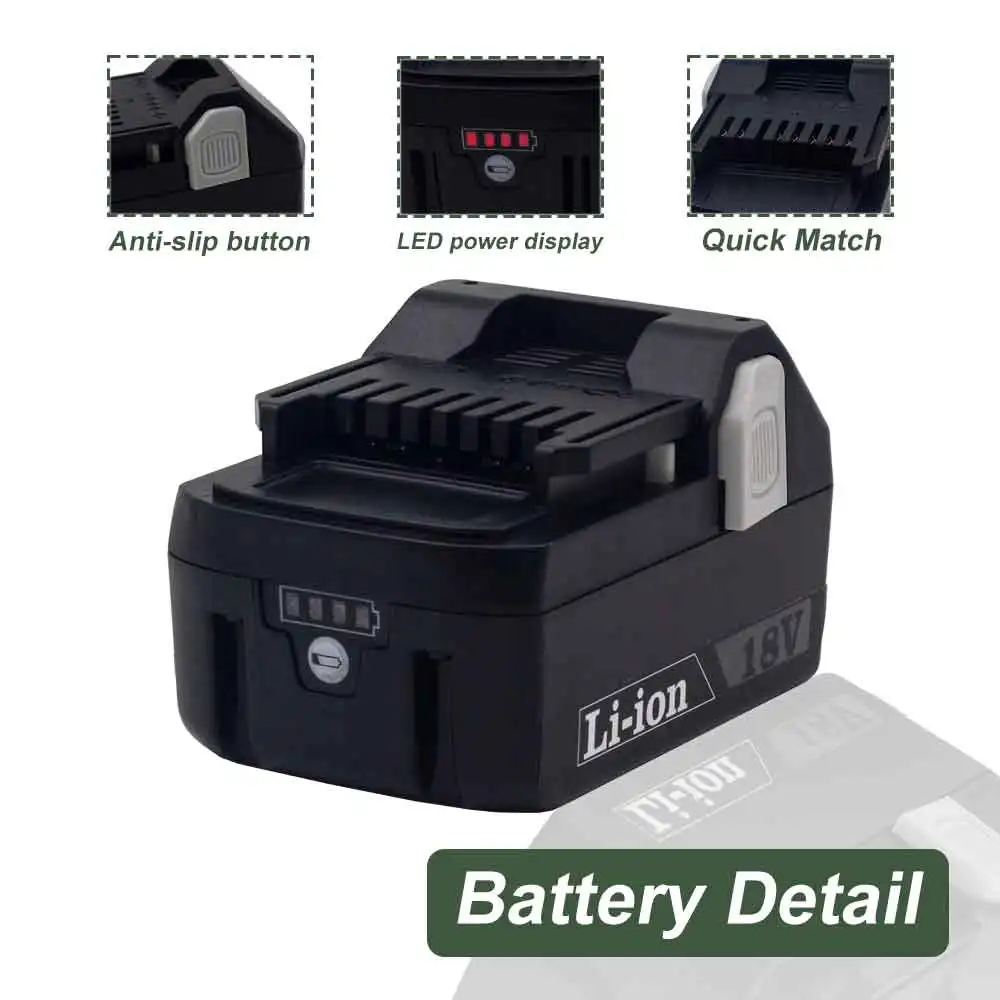 New Upgraded 18V 6000mAh Rechargeable Battery for Hitachi 18V Cordless Tools BSL36A18 BSL1815 BSL1830 BSL1840 BSL1860