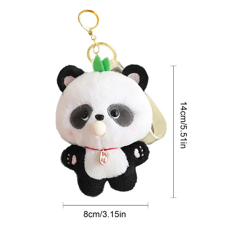 Animals Keyring Panda Keyring Portable Panda Anime Plush Key Chain Decor For Car Schoolbag Purse Bag