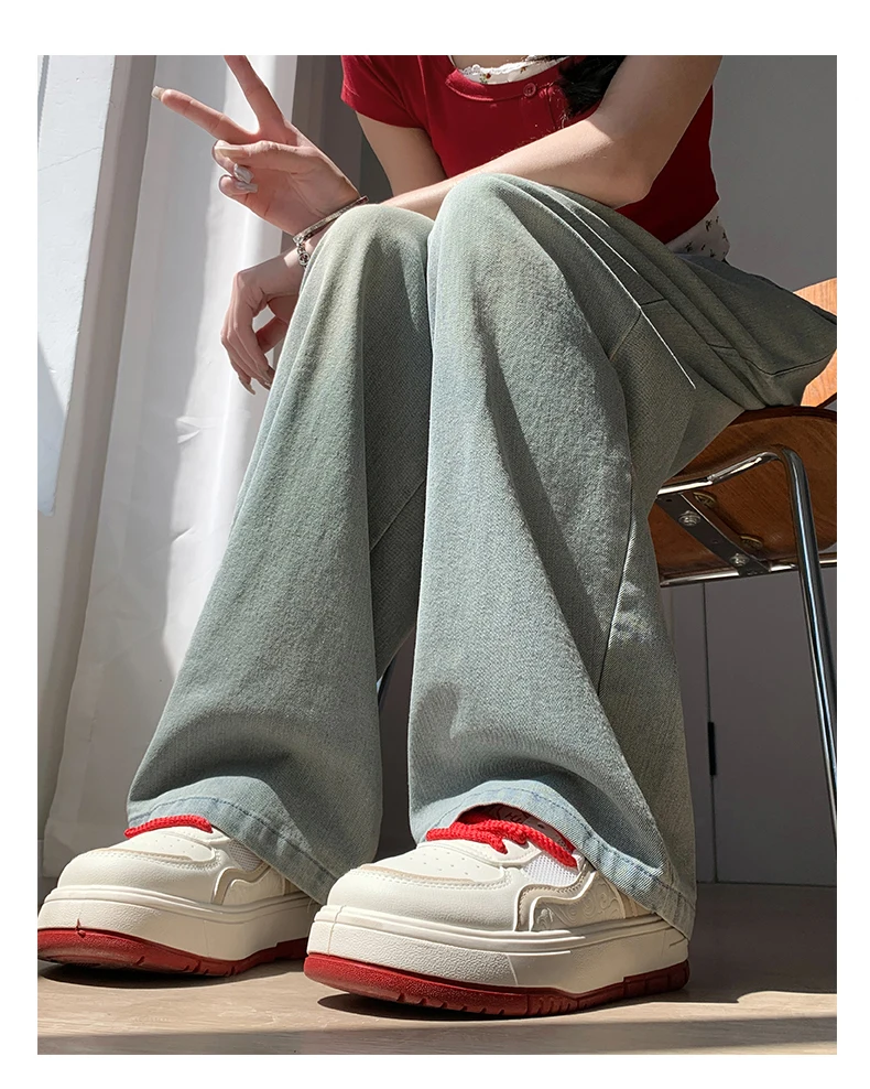 กางเกงยีนส์ผู้หญิงทรงเอวต่ำ สไตล์ฮิปสเตอร์ ยุค 2000 แนวอเมริกันเรโทรสุดฮิต เท่ แซ่บ ซีรีส์สาวสุดคูล ใช้งานได้หลากหลาย เรียบง่าย สวมใส่ได้ทุกวัน