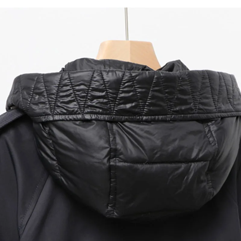 Veste Trench à capuche en duvet de canard blanc pour femme, manteau coupe-vent épais et chaud avec ceinture, Parka d\'hiver de haute qualité, 2023