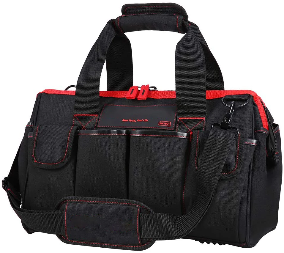 

Tool Bag 16-inch Tool Storage Kit 7 Pockets Electrical Kit with Adjustable Shoulder Strap