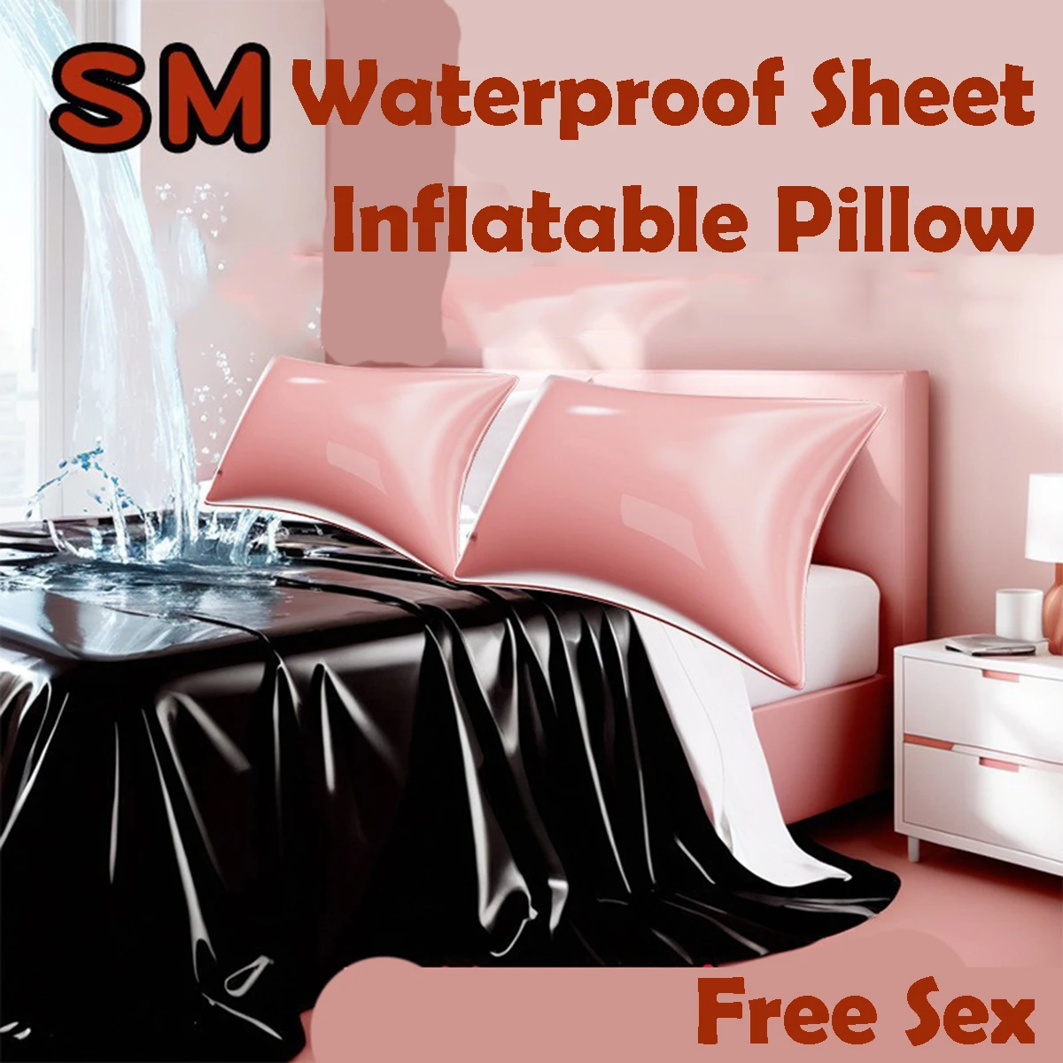 غطاء سرير الجنس ورقة مقاوم للماء زيوت التشحيم مقاومة الكبار BDSM النفط تدليك SM الرقيق الألعاب المثيرة نفخ الوسائد مجموعة 18 أدوات الجنس #2
