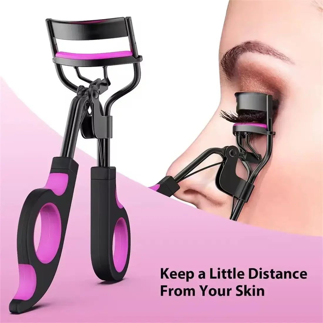 Eyelash Curler Set with Replacement Pads, for Women - Eyelash Curling Tweezers, Eyelash Clamp, Mascara Wand Brush, Makeup Tools