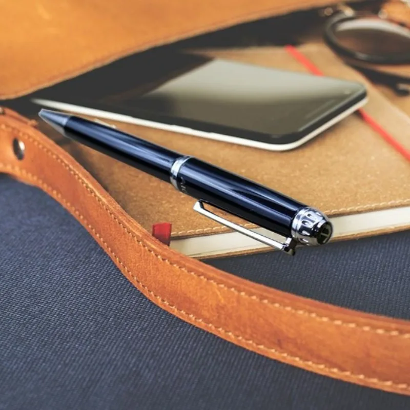 

PENCHEN Rotating Metal Neutral Signature Pen Business Office Black Brass Gel Pen Student School Ballpoint Pen Kawaii Stationery