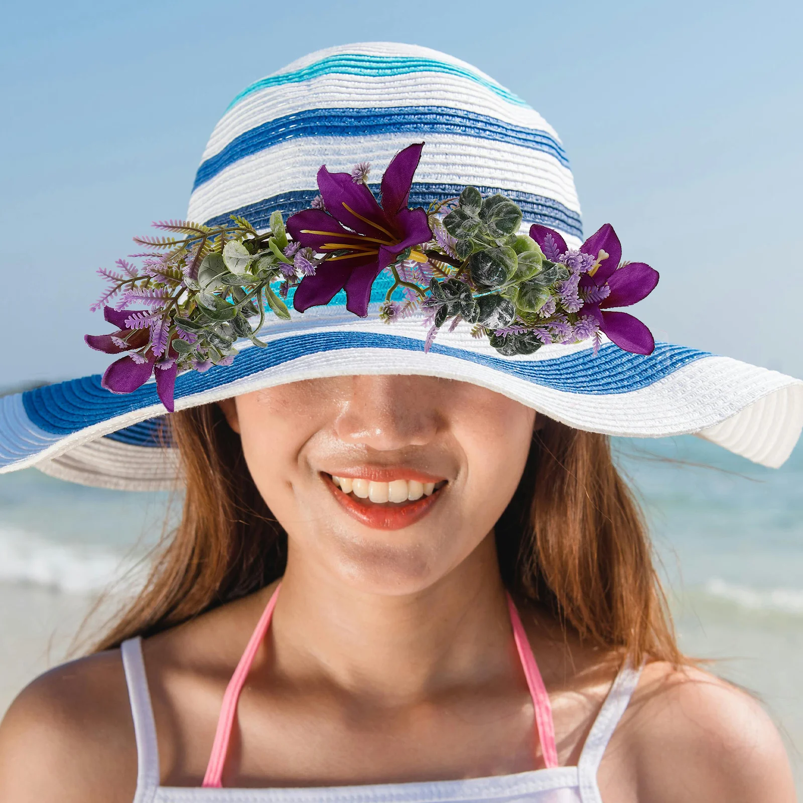 

Floral Headpiece Fake Flowers Crown Wedding Bride Hair Accessory Flower Girl Headband Party Hair Decoration Elegant Flower