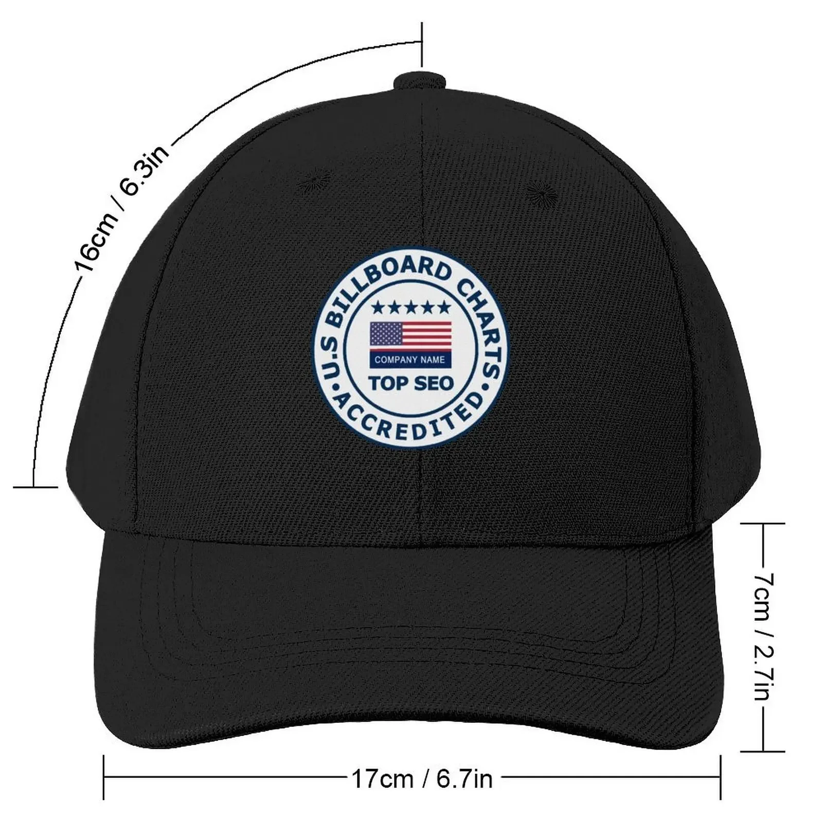 Qality Accreditation Seal, U.S Billboard Charts, www.usbillboardcharts.com, advertising seal, marketing Baseball Cap