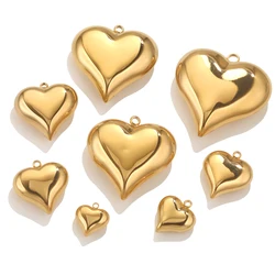1pcs Stainless Steel Heart Charms For Necklace Jewelry Making Hollow Heart Pendants DIY Earring Connectors Jewelry Supplies