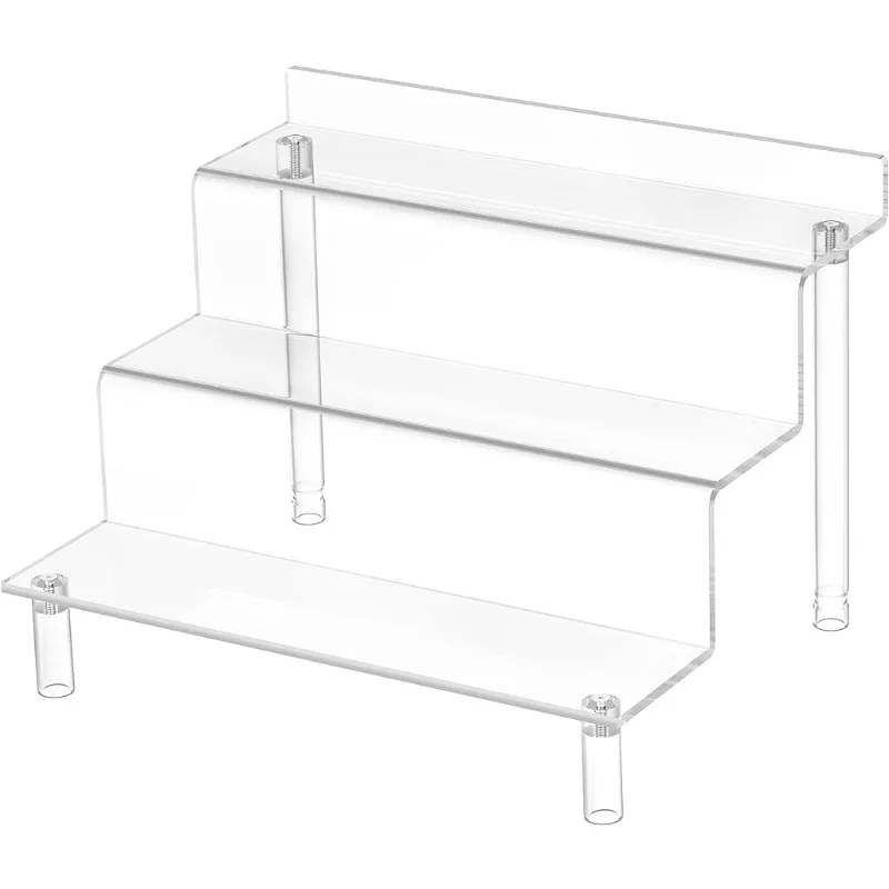 

Acrylic Display Stands Compatible with Funko POP Shelf, Acrylic Display Shelf Riser for Cologne Organizer Cupcake Stand