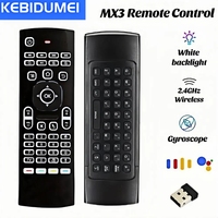 MX3 Backlit Air Mouse Smart Voice Remote Control 2.4G RF Wireless Keyboard IR Learning For Android TV Box X96 mini H96 MAX