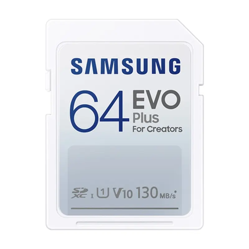 SAMSUNG High speed EVO Plus SD Card 130M/s Memory Card MicroSD 32GB 64GB 128GB 256GB C10 UHS-I 4K and FHD Video Camera SDXC SDHC