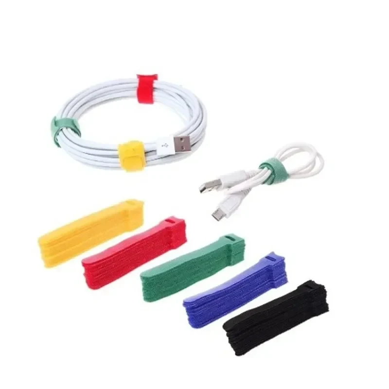 10-100Pcs Reusable Fastening Cable Ties Adjustable Cord Ties,Nylon Cable Management Straps Hook Loop Cord Organizer Wire Ties