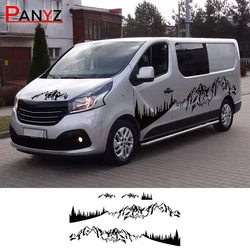 4 sztuk naklejki drzwi samochodu dla Renault Trafic 2 3 MK3 MK2 Camper Tuning akcesoria Vinyl Film osłona maski silnika grafiki naklejki