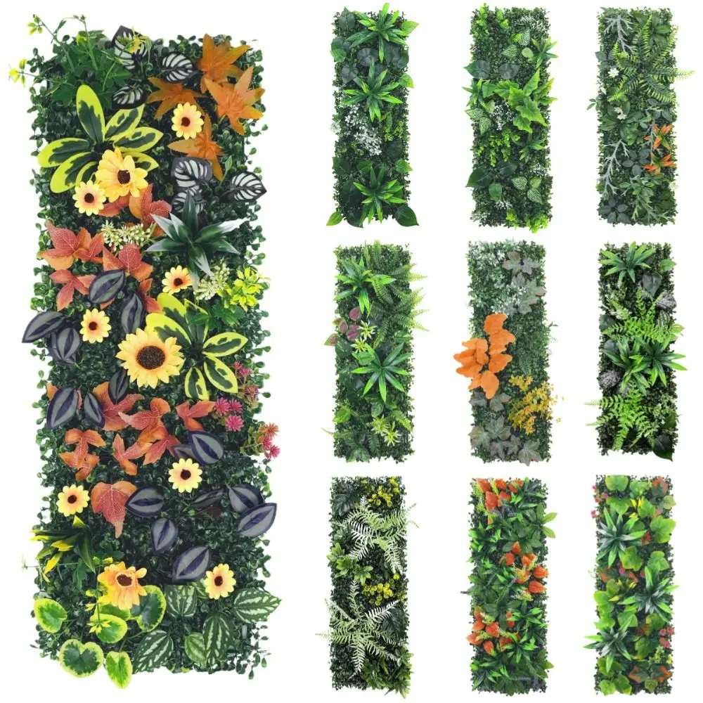 DIY Artificial Plant Wall Panel 75x25cm Flower Artificial Eucalyptus Carpet No Watering Durable Simulation Maple Plant Sheet