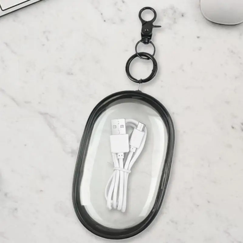 Clear Storage Bags With Zipper Visible Transparent Headset Cable Storage Bag Locking Hook Zipper Case For Jewelry Travel Storage