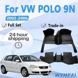 Custom Auto Luxury Leather Car Floor Mat For VW POLO 9N 2002 2003 2004 2005 2006 Car Mat Full Set Women Waterproof Accessories